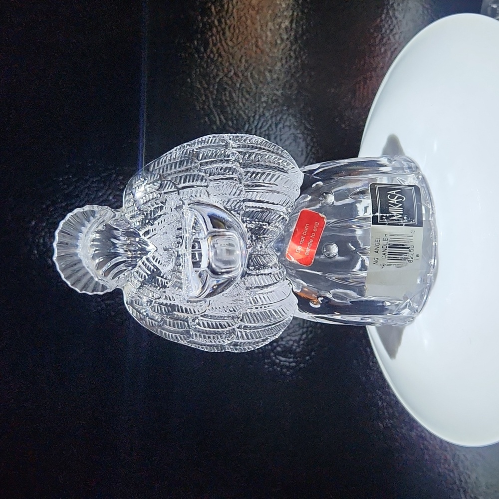 Mikasa Glass Crystal Choir Choral Angel Tapered Candle Holder Made In Austria - Picture 4 of 14
